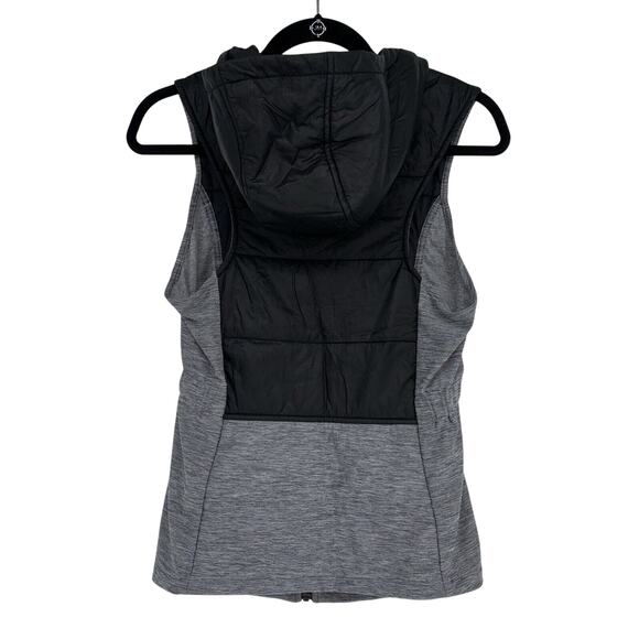 The North Face Women's Vest Small Gray & Black Stretch Full Zip Hooded Pockets - Picture 8 of 10